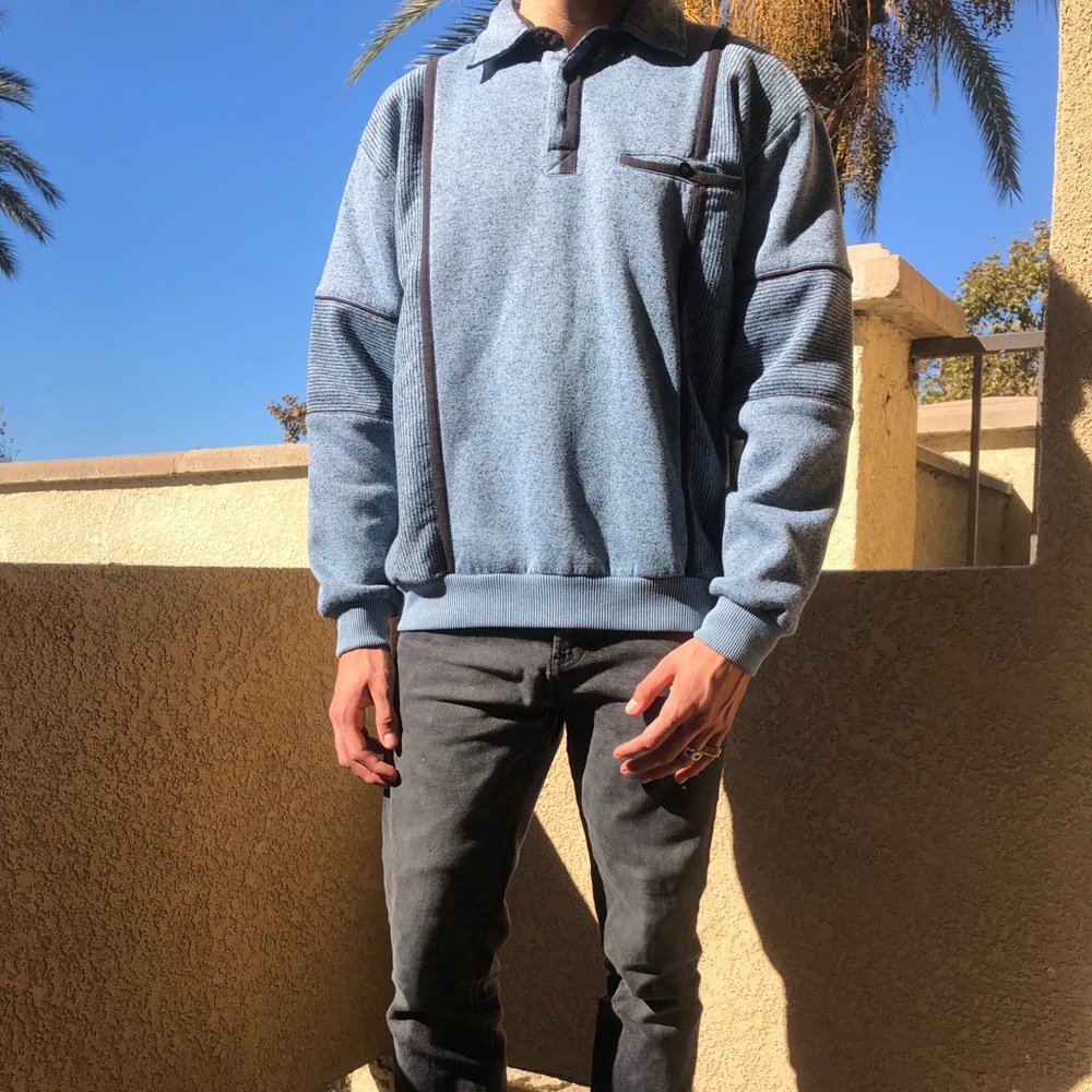 Pastel blue collared sweater